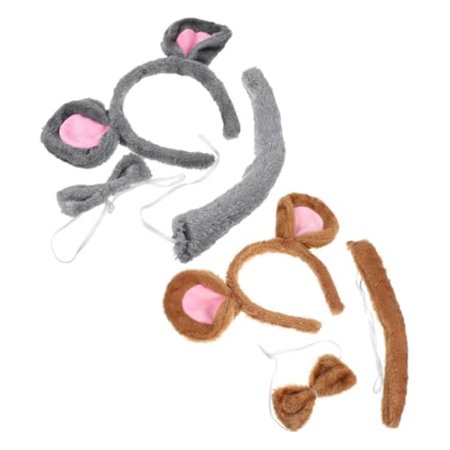 VICASKY 2 Satz Niedliches Mäuseohren Haarreif Set Teilig Plüsch Tier Kostüm Zubehör für Halloween Karneval Cosplay Erwachsene Passform Spaßiges Stirnband Tierohren VICASKY 2 Satz Niedliches Mäuseohren Haarreif Set Teilig Plüsch Tier Kostüm Zubehör für Halloween Karneval Cosplay Erwachsene Passform Spaßiges Stirnband Tierohren von VICASKY
