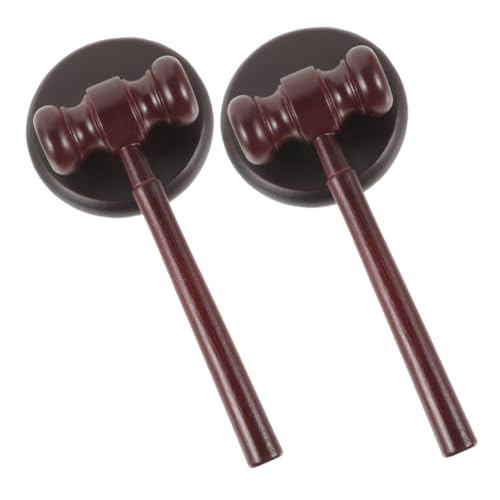 VICASKY 2 Satz Richter Hammer Richter Kostümzubehör Auktionshammer Richter Hammer Anwaltstool Mimi Richterhammer Richter Hammer und Block Schlammrichter Holz Hellbraun von VICASKY