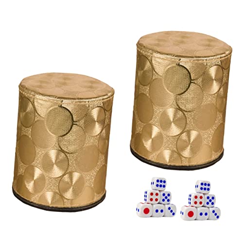 VICASKY 2 Sets Box Farbe Tasse Würfel Set Würfelbecher Würfel Schütteln Tasse Pu Leder Goldene VICASKY 2 Sets Box Farbe Tasse Würfel Set Würfelbecher Würfel Schütteln Tasse Pu Leder Goldene von VICASKY