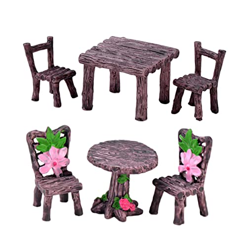 VICASKY 2 Sets Mikro Landschaftsornament Kleines Gartenmöbel Stuhl Für Tische Gartenstuhl Winzige Häuser Tischstühle Winzige Häuser Kleine Hausdekoration Mini Möbel von VICASKY