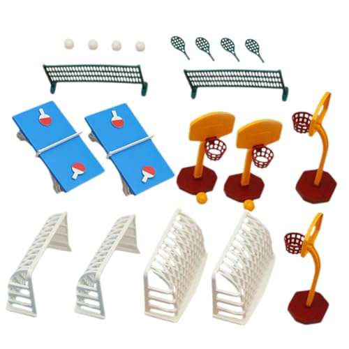 VICASKY 2 Sets Puppenhaus Basketballkorb Dekoration Basketball Zubehör Mini Sport Ornament Mini Ornament Puppenhaus Zubehör Puppenhaus Puppenhaus Ornament von VICASKY