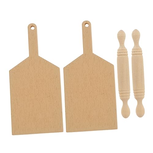 VICASKY 2sätze Miniatur Küchenaccessoires Set Teiliges Set Mit Rollbrett Und Teigroller Für Puppenhäuser Als Fotorequisiten Für Kreative Szenen Und -projekte von VICASKY