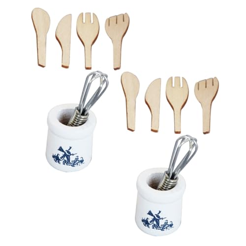 VICASKY 2 Sets Spielutensilien Kochgeschirr Zubehör Miniatur Werkzeuge Mikro Eimer Kochen Und Realistisch Für Puppenhaus Requisiten Dekoration Mini Rollenzubehör Küchenszene von VICASKY