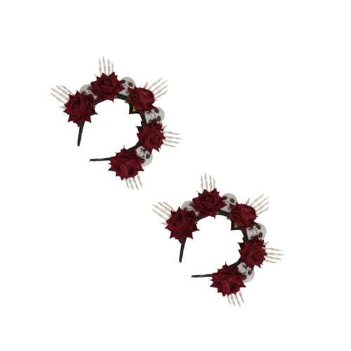 VICASKY 2 Stck. Halloween Haarreif mit Rosenblüten und Schädelmotiv Leichtes Langlebiges Halloween Haaraccessoire für Damen für Kostümpartys Karneval und Maskerade VICASKY 2 Stck. Halloween Haarreif mit Rosenblüten und Schädelmotiv Leichtes Langlebiges Halloween Haaraccessoire für Damen für Kostümpartys Karneval und Maskerade von VICASKY