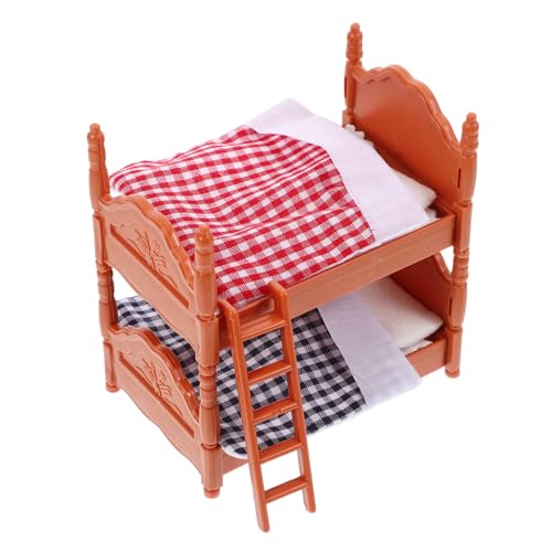 VICASKY 2 Stck. Miniatur Doppelbett Puppenhaus Simulation Bett mit Kissen und Decke Langlebige Mini Schlafzimmermöbel Realistische Nachbildung für Puppenhaus Dekoration und Sammler von VICASKY
