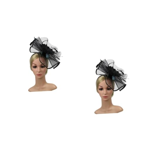 VICASKY 2 Stck. Party Haarreif mit Großem Blumenhut Leichtes Stirnband Kopfschmuck für Damen Geeignet für Fasching Ball Festival und Halloween Schwarzes Cocktail Accessoire VICASKY 2 Stck. Party Haarreif mit Großem Blumenhut Leichtes Stirnband Kopfschmuck für Damen Geeignet für Fasching Ball Festival und Halloween Schwarzes Cocktail Accessoire von VICASKY