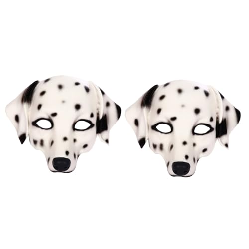VICASKY 2 Stk Dalmatiner-maske Kopfbedeckung Für Dalmatiner Tiergesichtsschutz Voll Cosplay Tierkopfbedeckung Aniaml Cosplay Gesichtsbedeckung Rollenspiel Unisex-tiermaske Weiß Pu-schaum VICASKY 2 Stk Dalmatiner-maske Kopfbedeckung Für Dalmatiner Tiergesichtsschutz Voll Cosplay Tierkopfbedeckung Aniaml Cosplay Gesichtsbedeckung Rollenspiel Unisex-tiermaske Weiß Pu-schaum von VICASKY