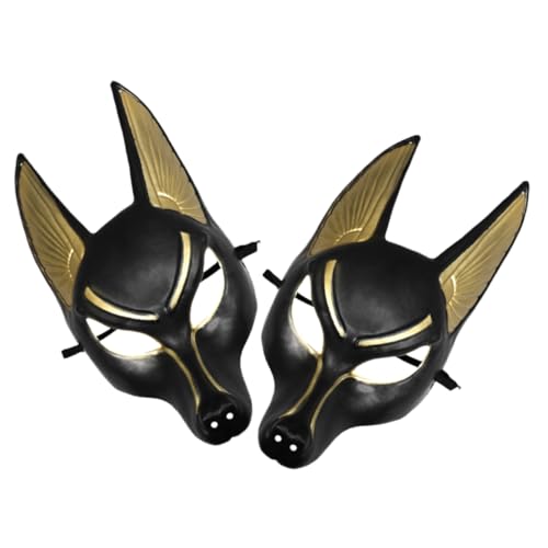 VICASKY 2 Stück Anubis Maske Ägyptische Kostümmaske für Halloween Karneval Cosplay Verstellbar Leicht Bequem und Mehrweg Masken Zubehör für Themenpartys VICASKY 2 Stück Anubis Maske Ägyptische Kostümmaske für Halloween Karneval Cosplay Verstellbar Leicht Bequem und Mehrweg Masken Zubehör für Themenpartys von VICASKY