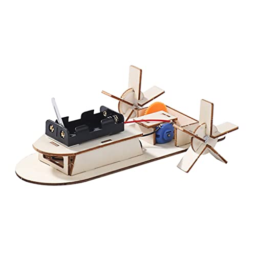 VICASKY 2 Stück DIY Holzboot Elektrisches Modell für Wissenschaftliches Puzzle Kreativität und Hand Augen Koordination für Kleine Zufällige Farbe von VICASKY