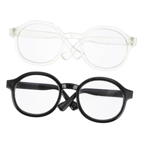 VICASKY 2 Stück Doll Dressing Glasses Kunststoff Puppenbrille Schwarz Transparent Zubehör für Puppen Accessoires VICASKY 2 Stück Doll Dressing Glasses Kunststoff Puppenbrille Schwarz Transparent Zubehör für Puppen Accessoires von VICASKY