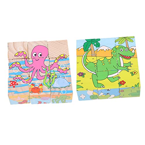 VICASKY 2 Stück Dreidimensionales Holzpuzzle kinderzimmerdeko Dekoration kinderzimmer Kid Toys Ostergeschenk für laubsäge Bildungsrätsel Holzpuzzle für hölzern von VICASKY