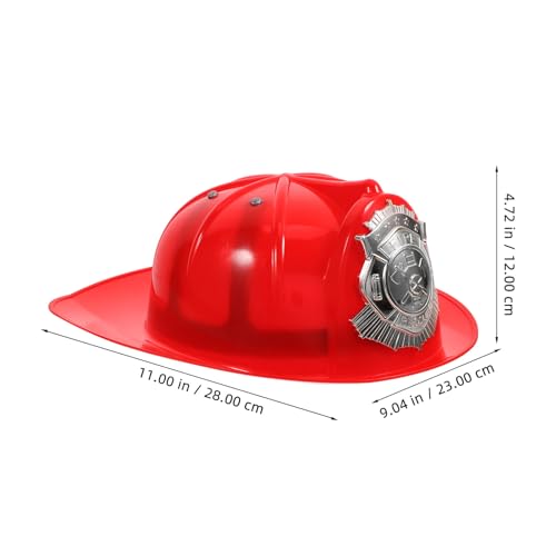 VICASKY 2 Stück Feuerwehrhelm Feuerwehrmann Kostüm Zubehör Rot Kunststoff Helm für Jungen Mädchen Karneval Fasching Rollenspiel Bühne von VICASKY
