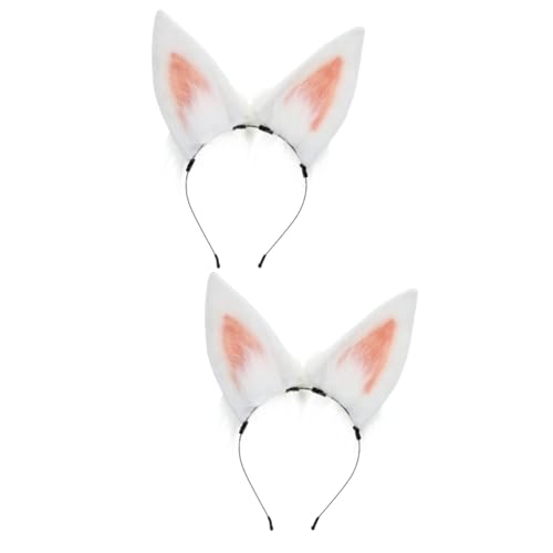VICASKY 2 Stück Fluffiger Kaninchenohren Haarreif für Frauen Süßes Party Accessoire Bequemes Stirnband mit Plüschigen Hasenohren für Kostüme und Alltagsoutfits von VICASKY