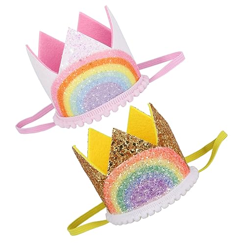 VICASKY 2 Stücke Baby Geburtstag Hut Regenbogen Kronen Stirnbänder Foto Requisiten Für Jungen Und Mädchen Party Dekorationen VICASKY 2 Stücke Baby Geburtstag Hut Regenbogen Kronen Stirnbänder Foto Requisiten Für Jungen Und Mädchen Party Dekorationen von VICASKY