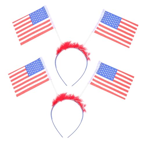 VICASKY 2 Stück Glitzerndes Haarband mit Amerikanischer Flagge Elastisches Party Haarreif für Unabhängigkeitstag Leichter und Auffälliger Haarschmuck für Kostüme Karneval und Patriotische von VICASKY