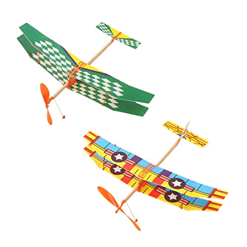 VICASKY 2 Stück Gummibandflugzeugmodell Lernspielzeug für Flugzeugspielzeug für Modellflugzeug Segelflugzeug Gummiband Flugzeug Gummiband-Kit Schaum von VICASKY