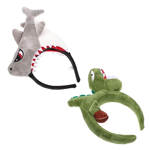 VICASKY 2 Stück Haarreifen mit und Dinosaurier Design Niedliche Tier Stirnbänder für Erwachsene Lustige Kostüm Accessoires für Karneval Halloween und Mottopartys von VICASKY