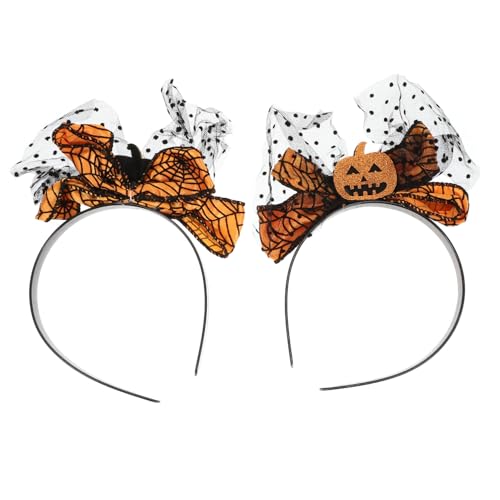 VICASKY 2 Stück Halloween Haarreifen Kürbis Design Haarschmuck Damen Party Stirnband Halloween Haardeko Festlicher Kopfschmuck für Kostüm Karneval VICASKY 2 Stück Halloween Haarreifen Kürbis Design Haarschmuck Damen Party Stirnband Halloween Haardeko Festlicher Kopfschmuck für Kostüm Karneval von VICASKY