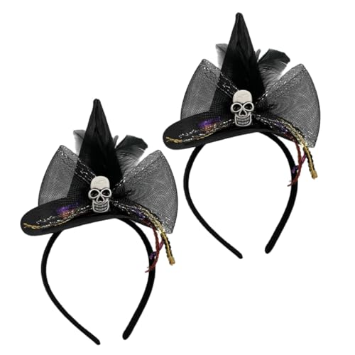 VICASKY 2 Stück Halloween Hexenhut Haarreif Leichtes Hexenhut Stirnband mit Tüll Komfortables Halloween Haaraccessoire für Frauen und Mädchen für Party Kostüm und Cosplay VICASKY 2 Stück Halloween Hexenhut Haarreif Leichtes Hexenhut Stirnband mit Tüll Komfortables Halloween Haaraccessoire für Frauen und Mädchen für Party Kostüm und Cosplay von VICASKY