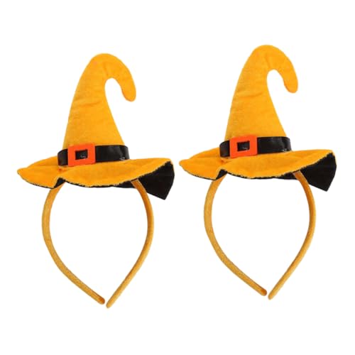 VICASKY 2 Stück Halloween Kürbis Haarreifen Gelbe Samt Kürbis Kopfschmuck Halloween Kostüm Accessoires für Party Karneval Cosplay und Festtagsdeko Geeignet für Frauen von VICASKY