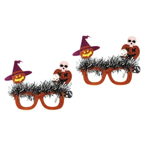 VICASKY 2 Stück Halloween Party Brille mit Halloween Elementen Lustige Eyeglasses für Erwachsene und Cosplay Accessoire Einheitsgröße mit Kürbis Hexenhut Totenkopf Design Fotorequisite VICASKY 2 Stück Halloween Party Brille mit Halloween Elementen Lustige Eyeglasses für Erwachsene und Cosplay Accessoire Einheitsgröße mit Kürbis Hexenhut Totenkopf Design Fotorequisite von VICASKY