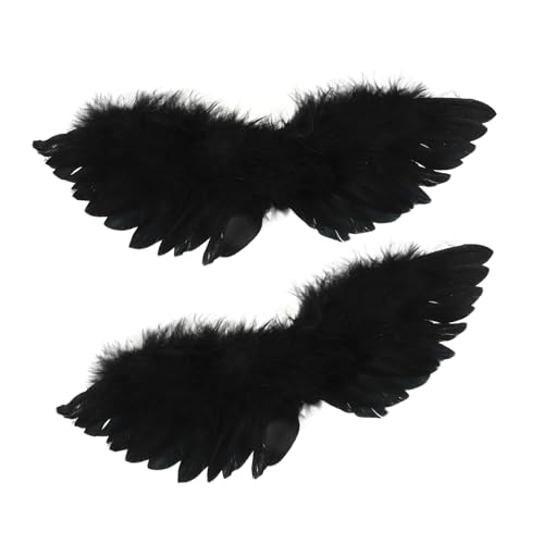 VICASKY 2 Stück Halloween Teufelsflügel für Puppen DIY Bastelzubehör Schwarze Dekorationsflügel für Kreative Projekte und Kostüme von VICASKY