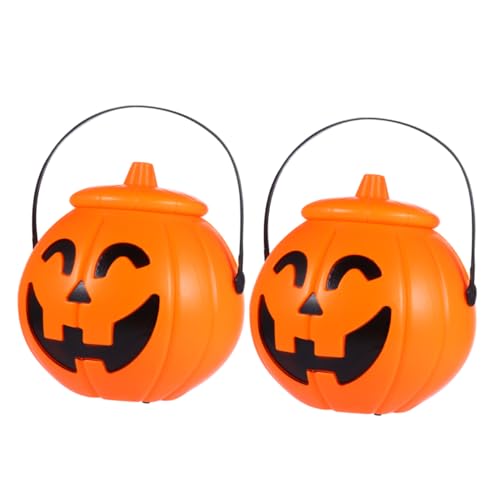 VICASKY 2 Stück Halloween bedeckte Kürbis-Eimer-Süßigkeits-Eimer-tragbare Kürbis-Laterne Lieferungen Fälschung The Hallow Halloween mitgebsel Kürbis-Süßigkeiten-Eimer tragbare Kürbislampe VICASKY 2 Stück Halloween bedeckte Kürbis-Eimer-Süßigkeits-Eimer-tragbare Kürbis-Laterne Lieferungen Fälschung The Hallow Halloween mitgebsel Kürbis-Süßigkeiten-Eimer tragbare Kürbislampe von VICASKY