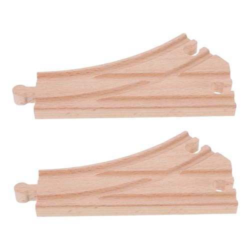 VICASKY Erweiterungsset Für Eisenbahnschienen Aus Holz – 2 Minischienen – Vielseitige Schienenlayouts Für Fantasievolles Spielen Von Kindern von VICASKY