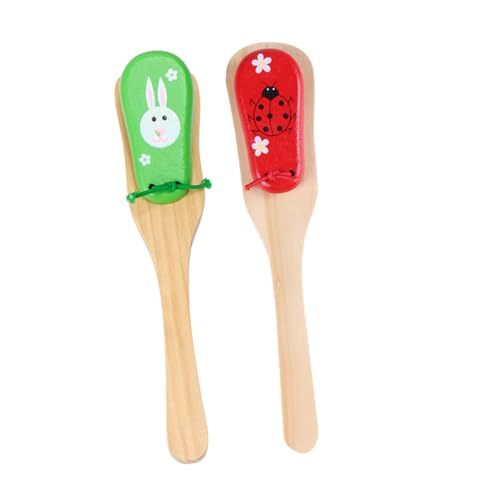 VICASKY 2 Stück Holz Kastagnetten für Pädagogisches Musikinstrument für Kreative Musikverständnis und Hand Augen Koordination Leicht und Tragbar VICASKY 2 Stück Holz Kastagnetten für Pädagogisches Musikinstrument für Kreative Musikverständnis und Hand Augen Koordination Leicht und Tragbar von VICASKY