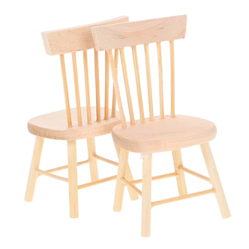 VICASKY 2 Stück Holzmini Stühle für Puppenhaus Lifelike Deko Requisiten für Fotografie und DIY Dekoration für Romantische Szenen VICASKY 2 Stück Holzmini Stühle für Puppenhaus Lifelike Deko Requisiten für Fotografie und DIY Dekoration für Romantische Szenen von VICASKY