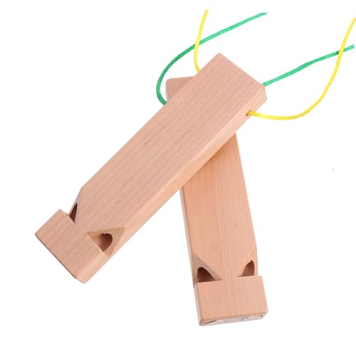 VICASKY 2 Stück Holzpfeife Zugpfeife mit Echtem Lokomotiv Sound Musikinstrument für Kindergeburtstag und Party Geeignet für Jungen und Mädchen Langlebig und Einfach zu Zufällige Farbe von VICASKY