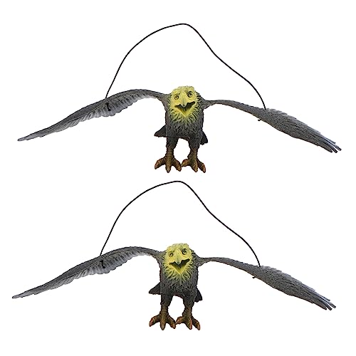 VICASKY 2 Stück Realistische Adler Spielzeug Modelle für Garten Dekoration Witterungsbeständiger Kunststoff Attraktiver Vogelschreck für Außenbereiche von VICASKY