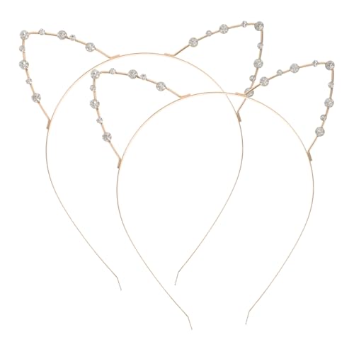 VICASKY 2 Stück Katzenohren Haarreif für Damen Glitzernde Accessoires für Cosplay Partys und Pflege Leicht und Tragbar Vielseitige Haarstyling Ergänzung von VICASKY