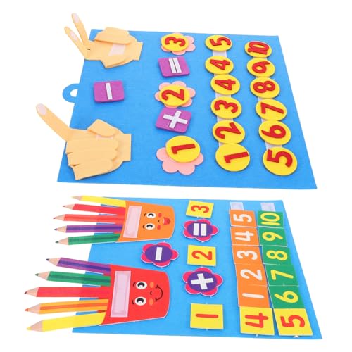 VICASKY 2 Stück Kindergarten Zahlenlernspiel Filz Kleinkinder Tragbares Montessori Förderspielzeug zum Zählen Frühe Mathemanipulative Fördert Feinmotorik und Kreatives Lernen von VICASKY