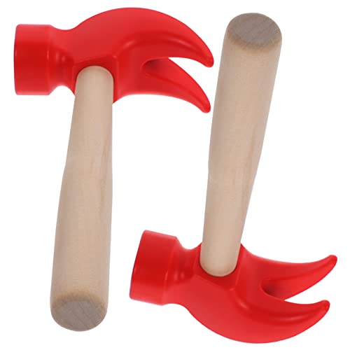 VICASKY 2 Stück Kinderspielzeug Hammer Für Kleinkinder Mini Der Hammer Kinderspielzeug Simulation Hammer Gefälschter Holzhammer Holzhammer Werkzeuge Hämmer Holz Rot von VICASKY