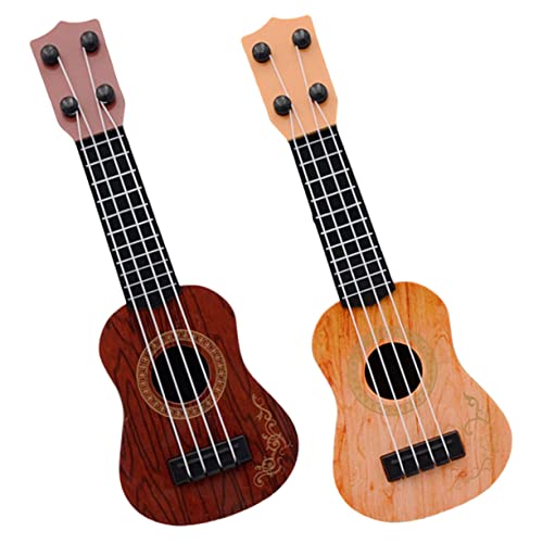 VICASKY 2 Stück Kinderspielzeug Ukulele aus Sicherem Kunststoff Pädagogisches Musikinstrument für Kleinkinder Frühe Musikalische Früherziehung Buntes Mini Modell für Familie und von VICASKY