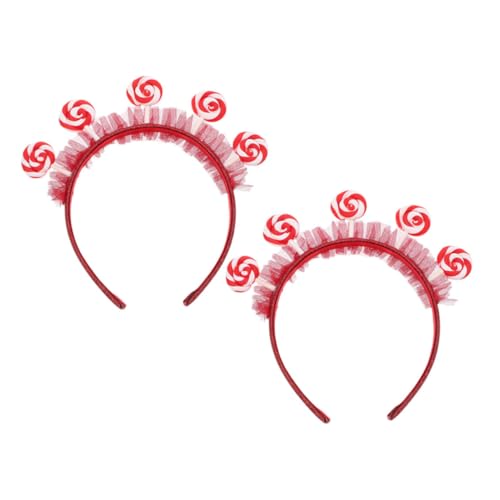 VICASKY 2 Stück Lollipop Haarreifen Haarband Cartoon Stil Rote Haarschmuck für Mädchen Party Karneval Kostüm Zubehör von VICASKY