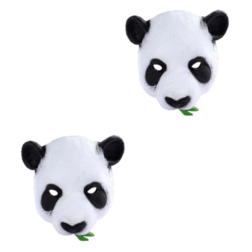 VICASKY 2 Stück Lustige Halloween Panda Maske PU Schaumstoff Vollgesichtsmaske Karneval Party Requisite für Bühnenauftritt Kostüm Zubehör von VICASKY