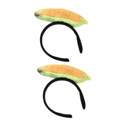 VICASKY 2 Stück Lustiges Stirnband Halloween Kostüme Haarschmuck Aus Mais Kostüm Stirnbänder Urlaub Stirnbänder Erwachsene Süßes Cartoon-stirnband Party Gemüse-stirnband Mais Stoff von VICASKY