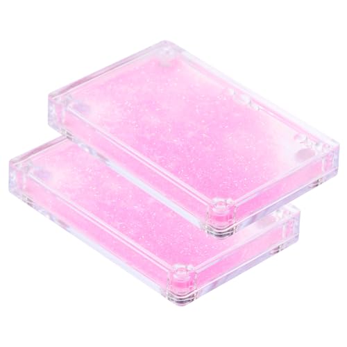 VICASKY 2 Stück Magnetische Acryl Sammelkarten Hüllen mit Quicksand Design Leichter Trading Card Holder für DIY Basteln Robuste Baseball Karten Schutzhüllen Mädchen von VICASKY