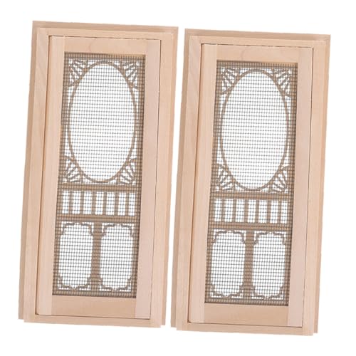 VICASKY 2 Stück Maßstab Puppenhaus Dekoration Mini Holz Schiebetüren DIY Kreative Möbelornamente für Puppenhaus VICASKY 2 Stück Maßstab Puppenhaus Dekoration Mini Holz Schiebetüren DIY Kreative Möbelornamente für Puppenhaus von VICASKY