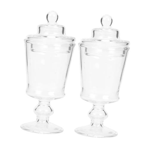 VICASKY 2 Stück Maßstab mit Deckeln Transparente Kleine Bonbondosen für Puppenhaus-küchendekoration Realistische Mini Candy Jar Modelle für Sammler von VICASKY