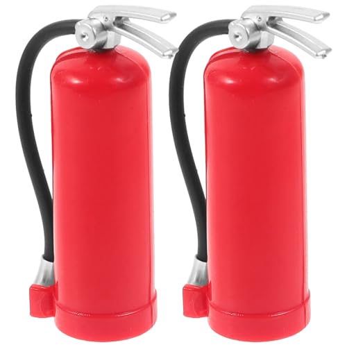 VICASKY Kleiner Feuerlöscher Dekoration 2 Stück Rc Auto Zubehör für Miniaturhäuser 1/10 1/8 Maßstab Fake Feuerlöscher für Selbstgemacht Projekte und Fotorequisiten von VICASKY