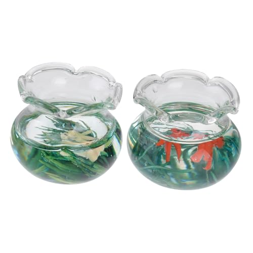 VICASKY 2 Stück Mini-Glas- Aquarium Puppenhausdekor Zubehör Für Miniaturszenen Künstliche Aquariendekoration Wohnkultur Fotografie-Requisiten Kinderspielzeug Mini-hausbedarf VICASKY 2 Stück Mini-Glas- Aquarium Puppenhausdekor Zubehör Für Miniaturszenen Künstliche Aquariendekoration Wohnkultur Fotografie-Requisiten Kinderspielzeug Mini-hausbedarf von VICASKY