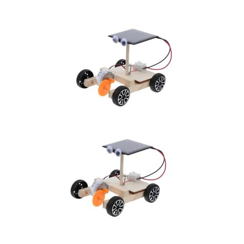 VICASKY 2 Stück Mini Solar Auto Bausatz für DIY Holzspielzeug zur Montage Wissenschaftliches Lernspielzeug Fördert Kreativität und Geduld Geeignet für Sonnige Tage von VICASKY