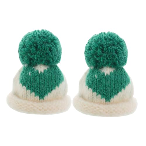 VICASKY 2 Stück Mini Strickmützen für Weinflaschen Knitted Doll Hats DIY Dekoration für Bastelprojekte und Puppenzubehör von VICASKY