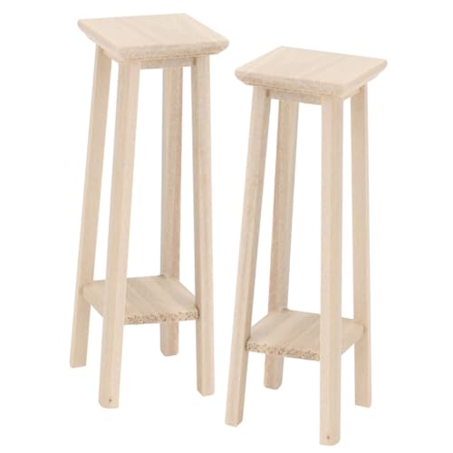 VICASKY 2 Stück Miniatur Blumengestell aus Holz Teiliges Puppenhaus Möbel Zubehör Handgefertigtes Mini Haus Accessoire Dekoratives Miniatur Regal für Puppenstuben und Sammler VICASKY 2 Stück Miniatur Blumengestell aus Holz Teiliges Puppenhaus Möbel Zubehör Handgefertigtes Mini Haus Accessoire Dekoratives Miniatur Regal für Puppenstuben und Sammler von VICASKY