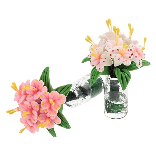 VICASKY 2 Stück Miniatur-glasflaschenblumen, Künstliche Puppenhaus-Bonsai-Modell-puppenhauspflanzen VICASKY 2 Stück Miniatur-glasflaschenblumen, Künstliche Puppenhaus-Bonsai-Modell-puppenhauspflanzen von VICASKY