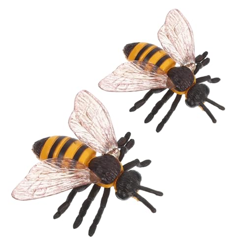 VICASKY 2 Stück Plastikkäferfiguren Bienen Partygeschenke Biene Plastik Knifflige Insekten Requisite Bienen Spielfigur Honigbienen Figur Realistische Insektenspielzeugfiguren von VICASKY
