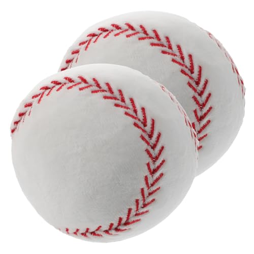 VICASKY 2 Stück Plüsch Baseball Kissen und Dekorativ Realistische Baseball Form Vielseitiges Kuschelspielzeug für Sofa und Schlafzimmer Deko Angenehmes Wurfkissen für Junge Mädchen von VICASKY